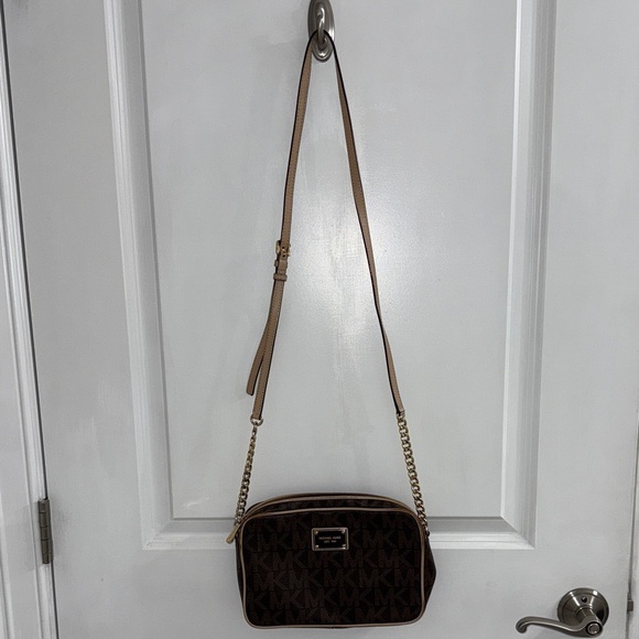 Michael Kors Dark Brown Crossbody Bag with Gold Accents - Picture 1 of 7
